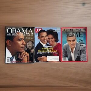 Time TV Guide Obama The Dream Fulfilled Magazine Lot 2009 History George Clooney